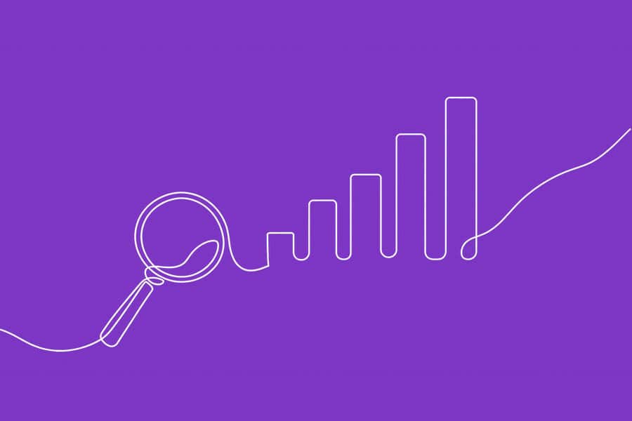 LOFT 33 – SEO audit SME Magnifying glass and rising graph line